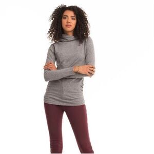 SYNERGY ORGANIC COTTON | gray turtleneck long sleeve top M